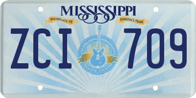MS license plate ZCI709