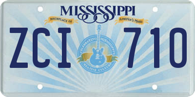 MS license plate ZCI710