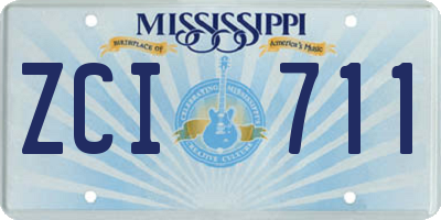 MS license plate ZCI711