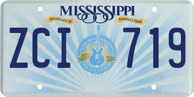 MS license plate ZCI719
