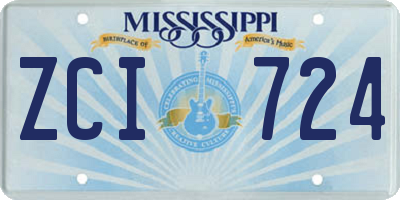 MS license plate ZCI724