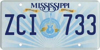 MS license plate ZCI733
