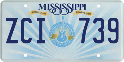 MS license plate ZCI739