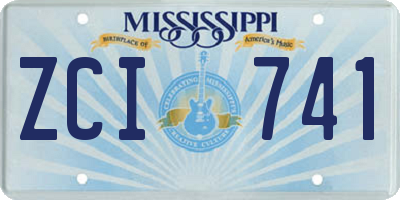 MS license plate ZCI741