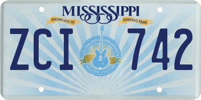 MS license plate ZCI742
