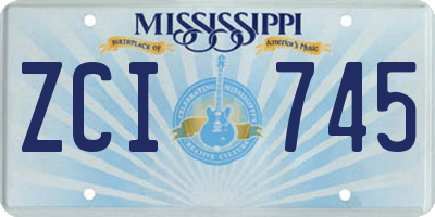 MS license plate ZCI745