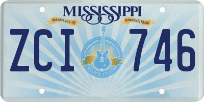 MS license plate ZCI746
