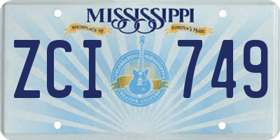 MS license plate ZCI749