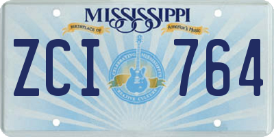 MS license plate ZCI764