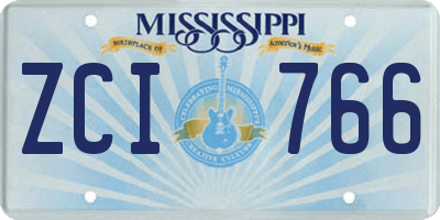 MS license plate ZCI766