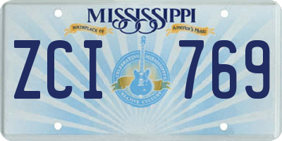 MS license plate ZCI769