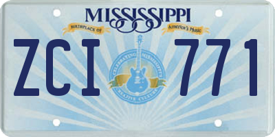 MS license plate ZCI771