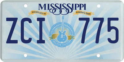 MS license plate ZCI775