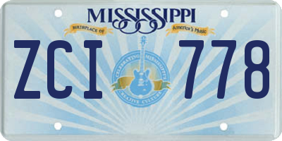MS license plate ZCI778