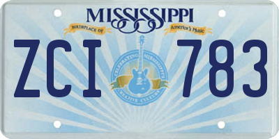 MS license plate ZCI783