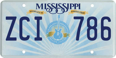 MS license plate ZCI786