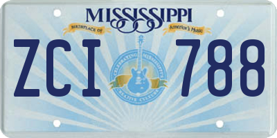 MS license plate ZCI788