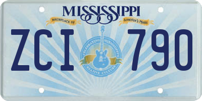 MS license plate ZCI790