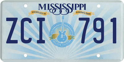 MS license plate ZCI791
