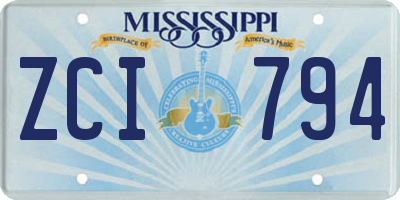MS license plate ZCI794