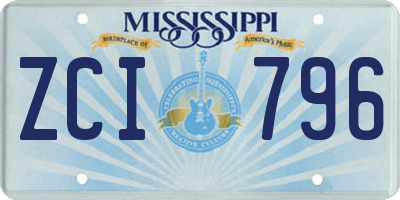 MS license plate ZCI796