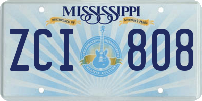 MS license plate ZCI808