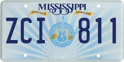 MS license plate ZCI811