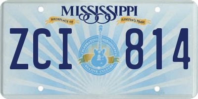 MS license plate ZCI814