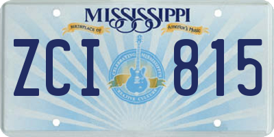 MS license plate ZCI815