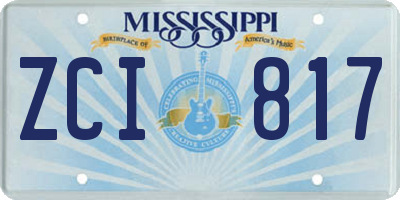 MS license plate ZCI817