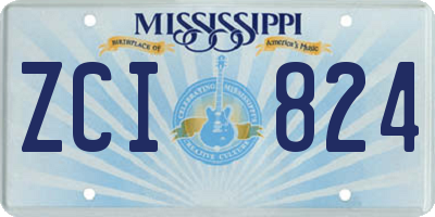 MS license plate ZCI824