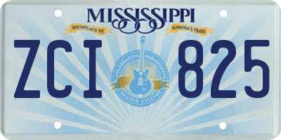 MS license plate ZCI825