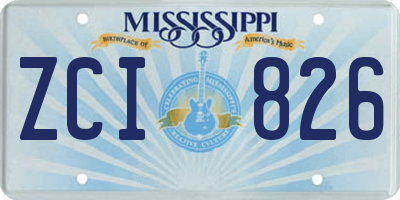 MS license plate ZCI826