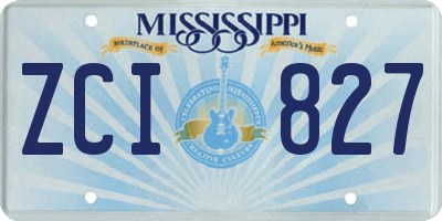 MS license plate ZCI827
