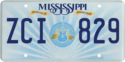 MS license plate ZCI829
