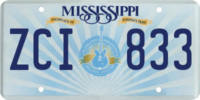 MS license plate ZCI833