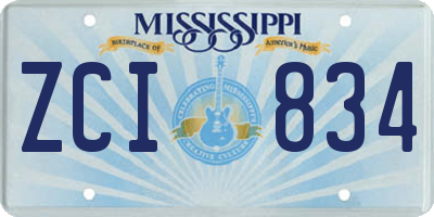 MS license plate ZCI834