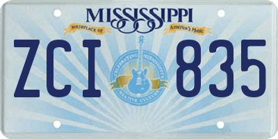 MS license plate ZCI835