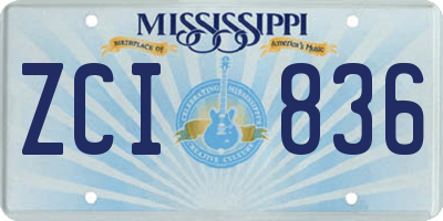 MS license plate ZCI836
