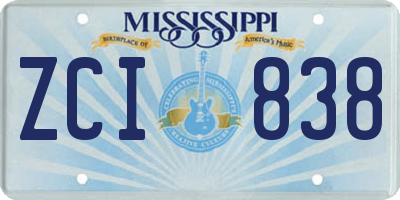 MS license plate ZCI838