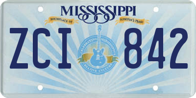 MS license plate ZCI842