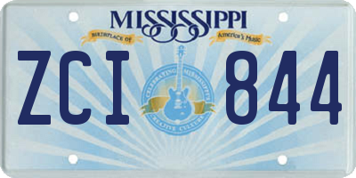 MS license plate ZCI844