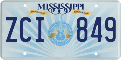 MS license plate ZCI849