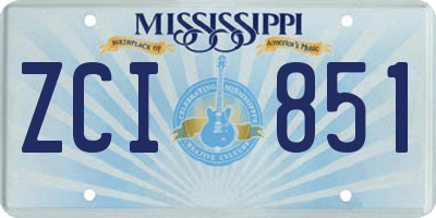 MS license plate ZCI851