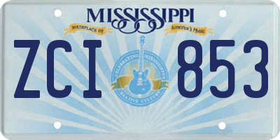 MS license plate ZCI853