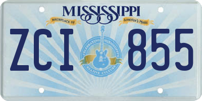 MS license plate ZCI855