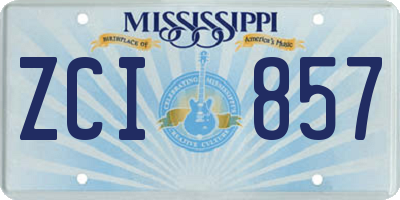 MS license plate ZCI857