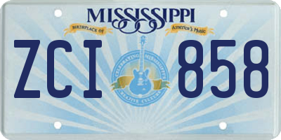 MS license plate ZCI858