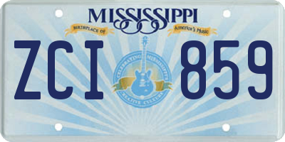 MS license plate ZCI859