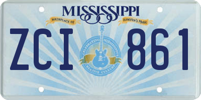 MS license plate ZCI861